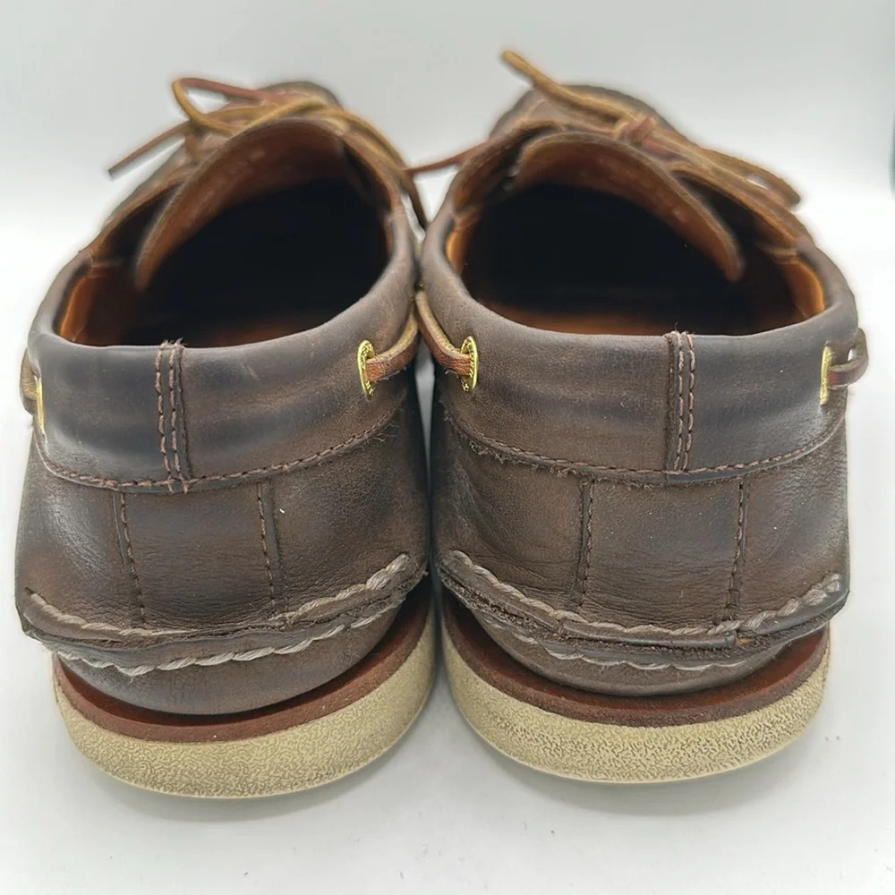 Sperry Top-Sider men’s chocolate brown boat shoes, size 10M - Picture 8 of 12